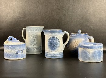 A Fabulous Collection Of Vintage/Antique Blue & White Stoneware