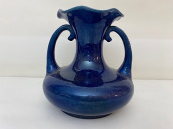 Cobalt Blue Glazed Ceramic Vase