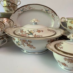 Occupied Japan Porcelain - Large Partial Set - Rare - Hakusan Shabby-Cottage-Chic - Well Loved