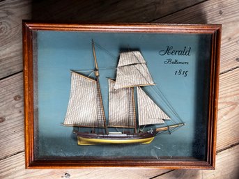 Sail Boat Diorama- Herald Baltimore - 1815