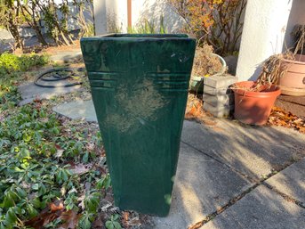 Tall Green Terra Cotta Planter