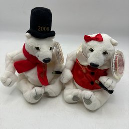 Coca Cola 2000 Exclusive Design Bears ~ Y2K White Polar Bear Set ~