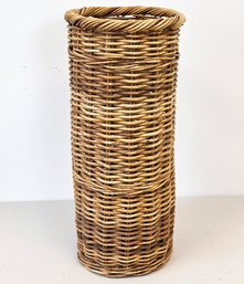 A Vintage Rattan Umbrella Stand - Nearly 3' High