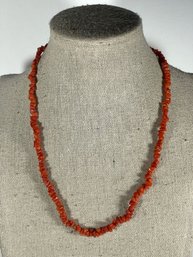 Vintage Red Coral Shard Beaded Necklace