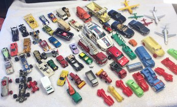 Huge Lot Of Assorted Vintage Plastic & Die Cast Vehicles