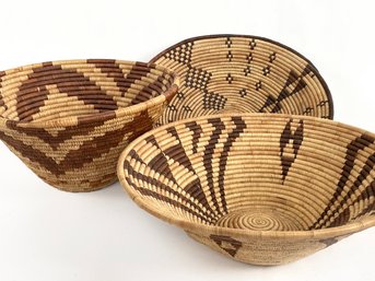 A Trio Of Traditional African Woven Baskets From Botswana