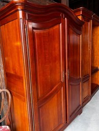 Large French Cherry Wood Clothing Armoire