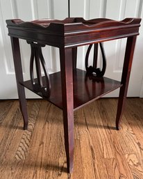 Vintage 1940s Mahogany Art Nouveau Tiered Accent Side Table