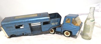 Vintage Structo Pressed Steel Vista Dome Horse Van Trailer And Cab