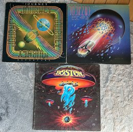 Grouping Of 3 JOURNEY And BOSTON Record Albums