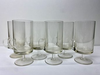 Vintage Pedestal Glass Mugs (6)