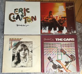 Classic Rock Record Album Lot- Eric Clapton, The Cars And Peter Frampton