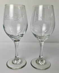 Vintage 'Salute' Wine Glasses (2)