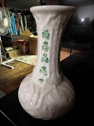 Belleek Textured Shamrock Fine China Bud Vase