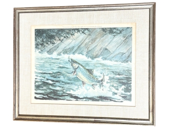 William J. Schladach (American, 1896-1982), ''Eastern Brook Trout'' Chromolithograph, Signed