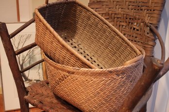 Lot Of Vintage Woven Baskets