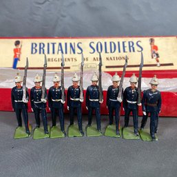 Britains Royal Marines No 35 Original Lead Toy Soldiers In Box Great Condition For Age London England