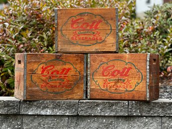 1960s Trio Of 'It's Cott To Be Good' Wooden Delivery Crates