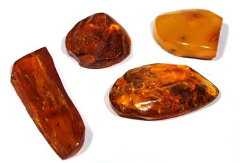 Four Chunks Of Genuine Natural Amber