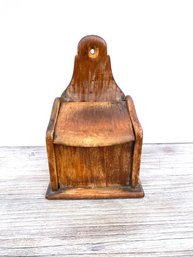 Antique Wooden Wall Hanging Salt Box/matchbook Holder