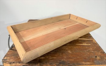 Unique Wooden Tray With Metal Handles