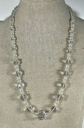 Fine Rock Crystal Square Beaded Necklace 18'