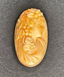 Unmounted Early Victorian Hand Carved Coral Cameo Of A Woman