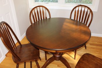 41 Diameter 27 Tall Wood Table W 4 Chairs