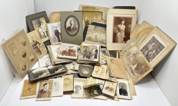 Over 100 Antique & Vintage Photographs, Some Mounted On Cardboard