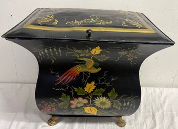 Paint Decorated Tin Scuttle