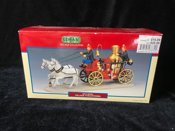 Lemax Village Volunteers Horse Drawn Firetruck Collectible