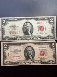 2 Red Seal $2 Bills 1953, 1953-A