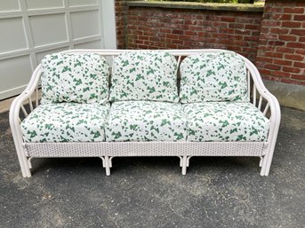 Paid $2,500 Lloyd Flanders Lloyd Loom Sofa With Cushions