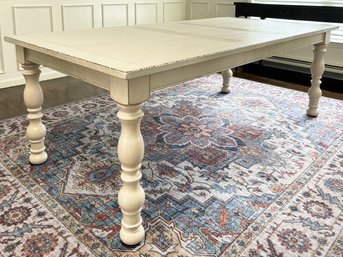 A Modern Extendable Farm Table In Whitewashed Oak