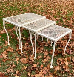 3 Piece Vintage LYON-SHAW Wrought Iron Nesting Tables