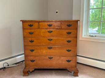 Antique American Federal Period Seven Drawer Maple Dresser