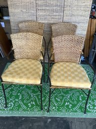 Rattan And Iron Chairs With Cushions