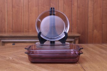 Grouping Of Pyrex Plates And Casserole Trays