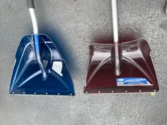 2 Snow Shovels Red And Blue
