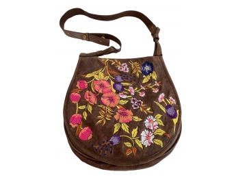 Lucky Penny Embroidered Leather Shoulder Bag