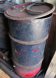 Large Vintage Oil Cylinder Original Red Paint
