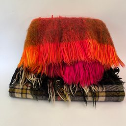 Two Vintage Wool Throws - Helsinki And Scotland