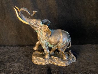 Giant Of The Serengeti Franklin Mint Bronze Elephant Statue