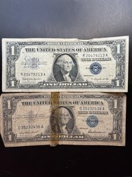 2 $1 Silver Certificates 1957, 1957-B