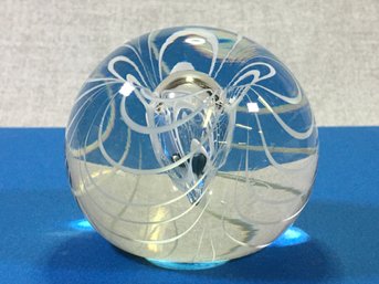 Wonderful Vintage Paperweight - Marked NGS 77-78B - Not Sure Of Maker - Vert Pretty Piece - No Damage !