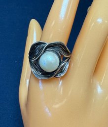 Sterling Silver And Pearl Ring