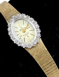 Vintage Goldtone & Stones Deauville Armitron Quartz Ladies Wristwatch