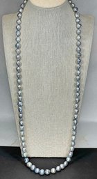 Matsuya Japanese Fine Cultured Pearl Necklace Baroque Gray In Color About 28' In Length