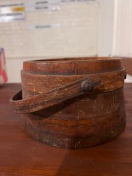 Small Antique 19th Century Wooden Firkin Bucket