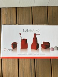 A Red Submarino Bath Accessories Holder - NIB - Incredibly Cute